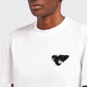 Prada sequin logo t shirt, brand new with tags